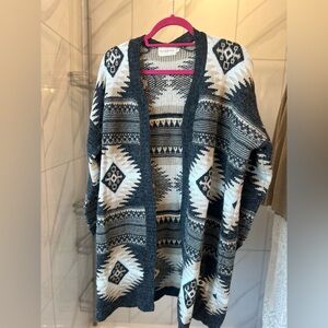 Cosy Aztec Duster Cardigan -M/L